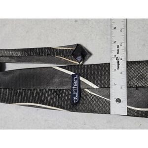 Puritan Classic Black and Gray Striped Silk Men's Tie